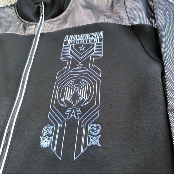 American Fighter Black Zip up Graphic Mens Jacket Size Large - Picture 4 of 12